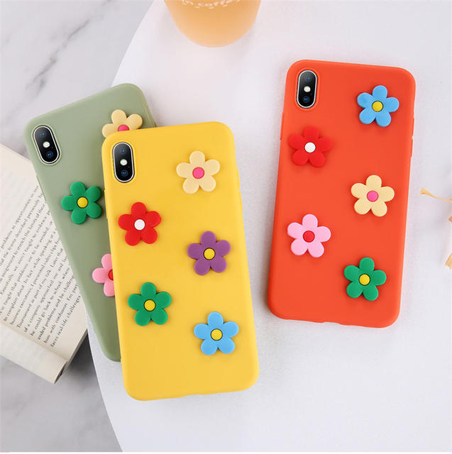 Soft Silicone Phone Case with Flowers