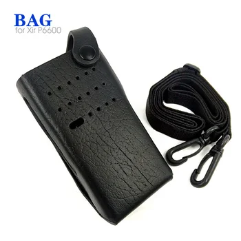 

Cowhide Leather Protective Sleeve Carry Holster Shoulder Bag Case for Motorola Xir P6600 Walkie Talkie Two Way Radio