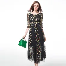 TAOYIZHUAI Women Dresses Elegant Sundress Summer Dress 2017 Plus Size L-5XL Fit 100 Kg Half Sleeve Print Lace Dress vestidos