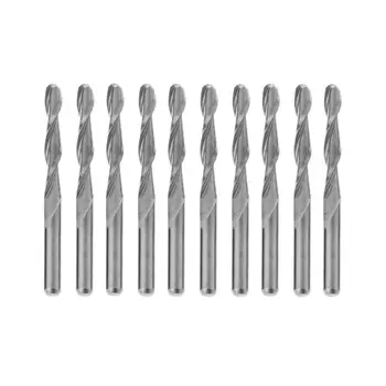 

10pcs 3.175mm Carbide Ball Nose End Mill 2 Flutes Spiral CNC Engraving Bit Drill
