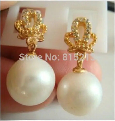 

Hot selling> wb00478 AAA 10-11mm Australian south sea white pearl earrings -Bride jewelry free shipping