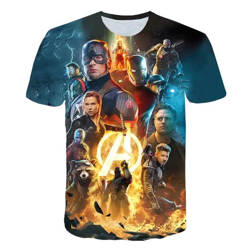 

2019 Marvel Avengers 4 Endgame Tshirt 3d Print Superhero America T Shirt Cosplay T Shirt Men New Fashion Summer T-Shirt
