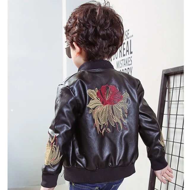 children's leather jacket 2 7years baby parka kids coats 2017 brand