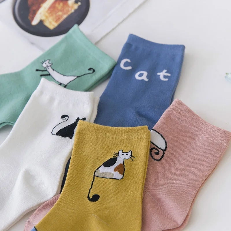 

1pair Cute Socks Woman Animal Pattern Fashion Casual Novelty Funny Socks Woman Crew Socks Durable Comfortable Breathable Cheap