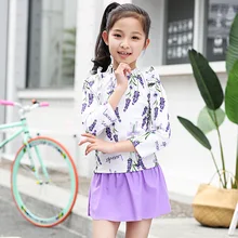 Детский купальный костюм для девочек; коллекция года; одежда для купания; детское бикини; детская юбка с длинными рукавами; пляжный хлопковый купальник с цветочным принтом для девочек