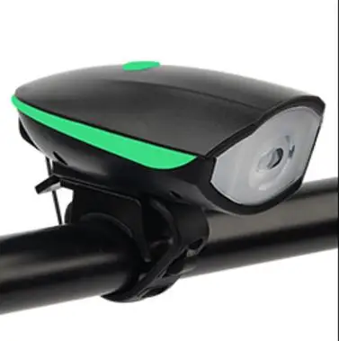 Велосипедный звонок+ светильник, электронный велосипедный руль, кольцо для руля велосипеда, рога, светодиодный светильник с сильной вспышкой, звуковой сигнал F1022 - Цвет: Зеленый