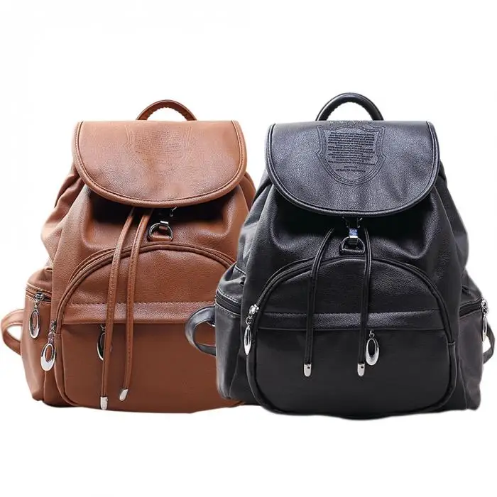 backpack New Korean Soft Pu Leather Women s Daily Backpacks Retro Daypacks Fashion School Bag Shoulder