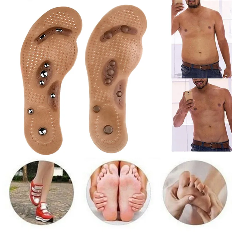 Магнитная терапия для похудения стельки для похудения массажный Уход за ногами коврик для обуви коврик коричневая Стелька дропшиппинг подошвы