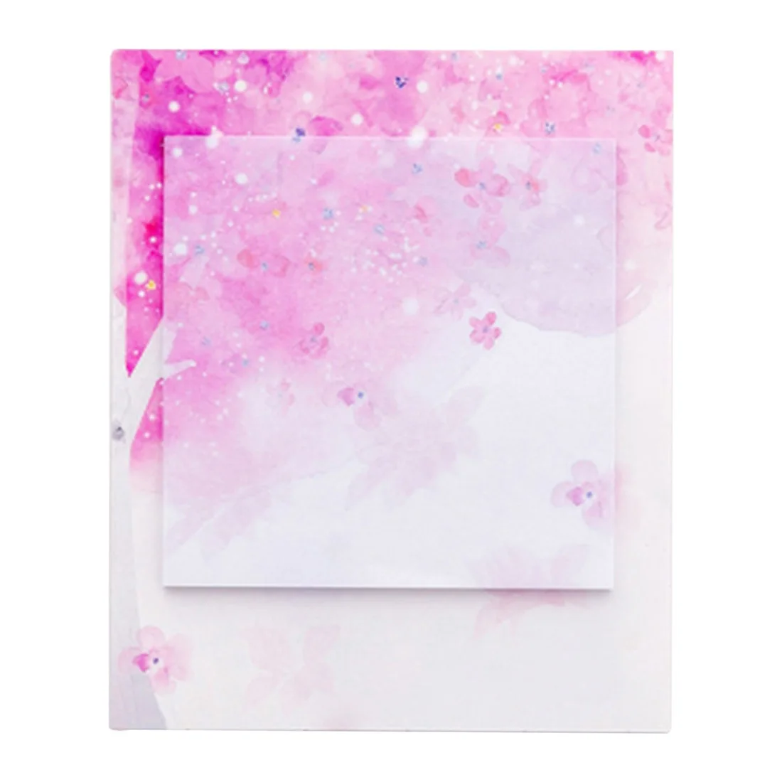 Лазерный Memopad японский сакура самоклеющиеся заметки самоклеющиеся липкие заметки милые блокноты размещенные блокноты наклейки бумага - Цвет: Pure cherry