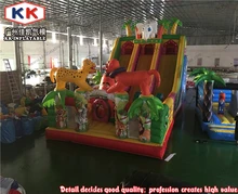 Safari inflatables jungle animal lion bouncer slide for kids
