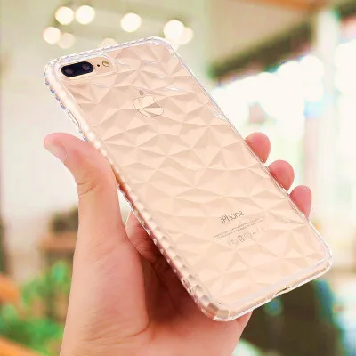 Лазерный тонкий прозрачный алмаз Мягкий ТПУ чехол для iPhone 6 7 8 Plus X XS MAX XR S R |