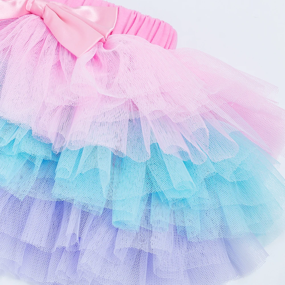Новинка летняя юбка для девочек детская пачка кружевная сетчатая Pettiskirt
