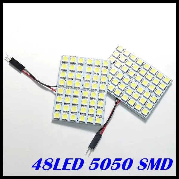

Free Shipping T10 Festoon 2 Adapters car led panel light 48Smd 5050 LED Light 12v Led Reading Panel Car Interior led Dome light