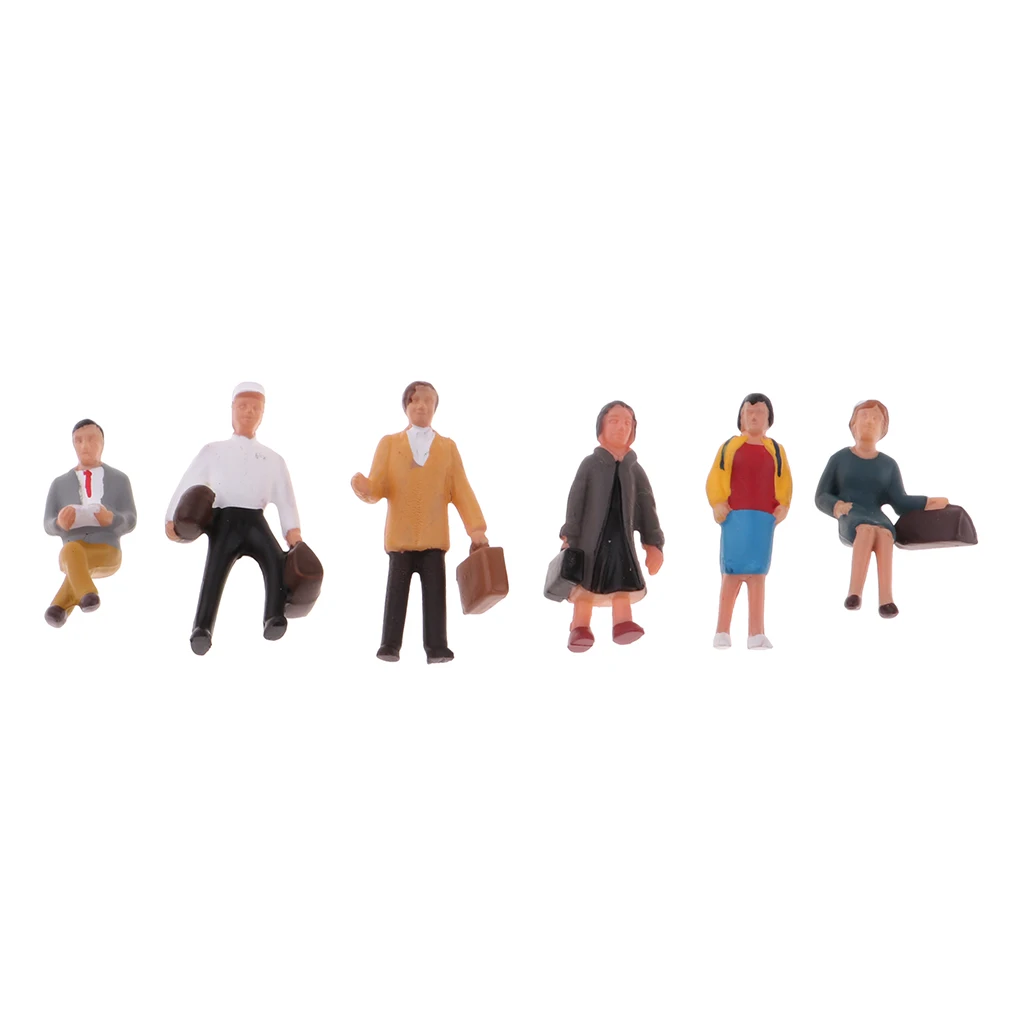 1/87 Scale Resin Big City People Figure Model - Assorted for Train Roadway Scenery Decoration