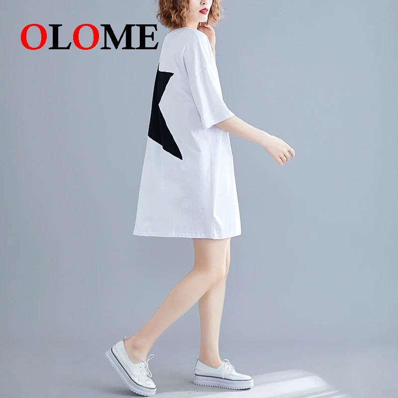 

Women t-shirt Girls Summer thin large size long loose slim T-shirt skirt wholesale loose sleeve T Shirt Female Tee Shirt 278