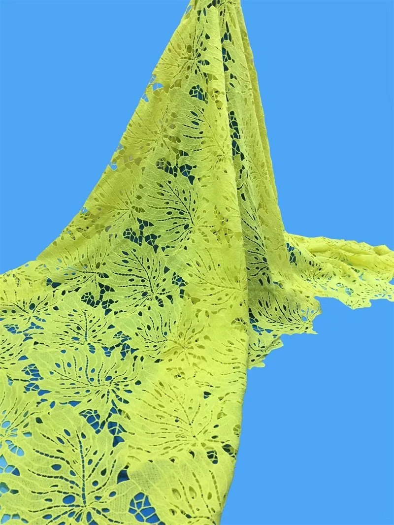 

2019 African Laces Fabrics Embroidered Nigerian Guipure French Cord Lace Fabric High-quality Green African Chemical Lace Fabric