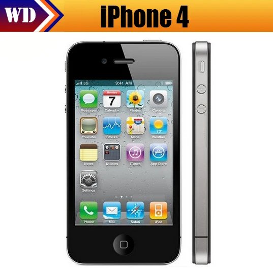 

Cheapest Original Apple Iphone 4 Smartphone 3.5 inch IOS Apple A4 5MP Camera 1GHz 512MB RAM 32GB ROM WCDMA WIFI GPS Mobile phone