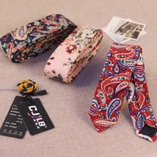 Хлопок Пейсли шеи галстук тонкий взрослые галстуки для мужчин и женщин одежда аксессуары Новинка Узкие галстуки жениха тканые Gravata 5 см