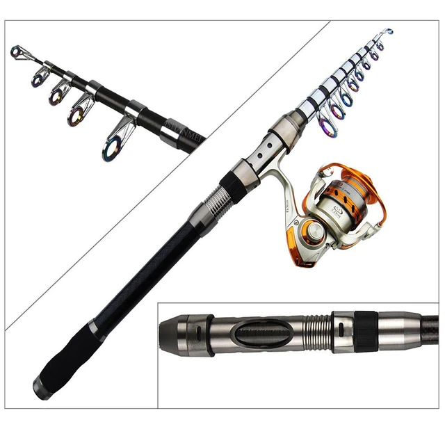 Easy Catch Carbon Fiber Telescopic Spinning Fishing Rod Combo with Metal  Reel Fishing Gear for Sea Saltwater Fishing - AliExpress