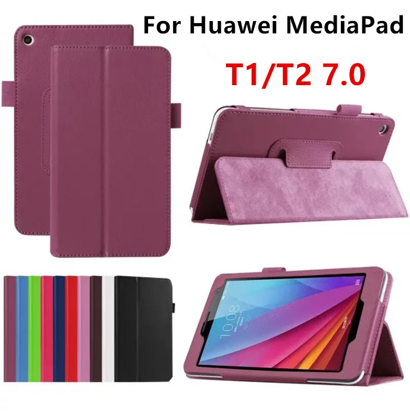 Чехол-книжка из искусственной кожи с Litchi рисунком для huawei MediaPad T1 7,0 T1-701U/W T2 7,0 BGO-DL09 BGO-L03 Магнитный чехол-книжка