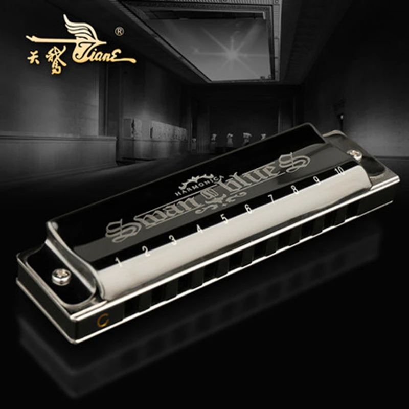 Губная гармошка Swan 10 отверстий Blues Harp armonicas diatonicas Key of C Mouth Ogan instrument музыкальная cigno