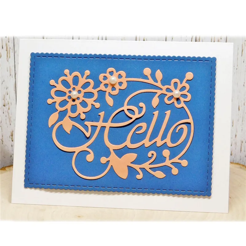 Naifumodo1 Pcs/lot Metal Cutting Dies Scrapbooking for Card Making DIY Embossing Cuts New Craft Die Flower Letters Cover Hello | Дом и сад