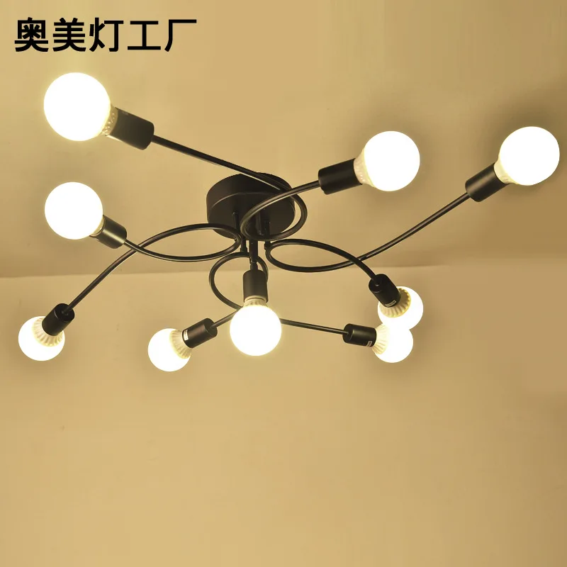 Vintage LED techo Lámparas para sala iluminacion Techo Luz Iluminación accesorio E27 interior Iluminación zxd0034