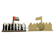 Индивидуальные ОАЭ Национальный день Значки ОАЭ шейхи флаг Булавки значок Объединенные Арабские Эмираты пользовательские золото Значки с магнитом назад