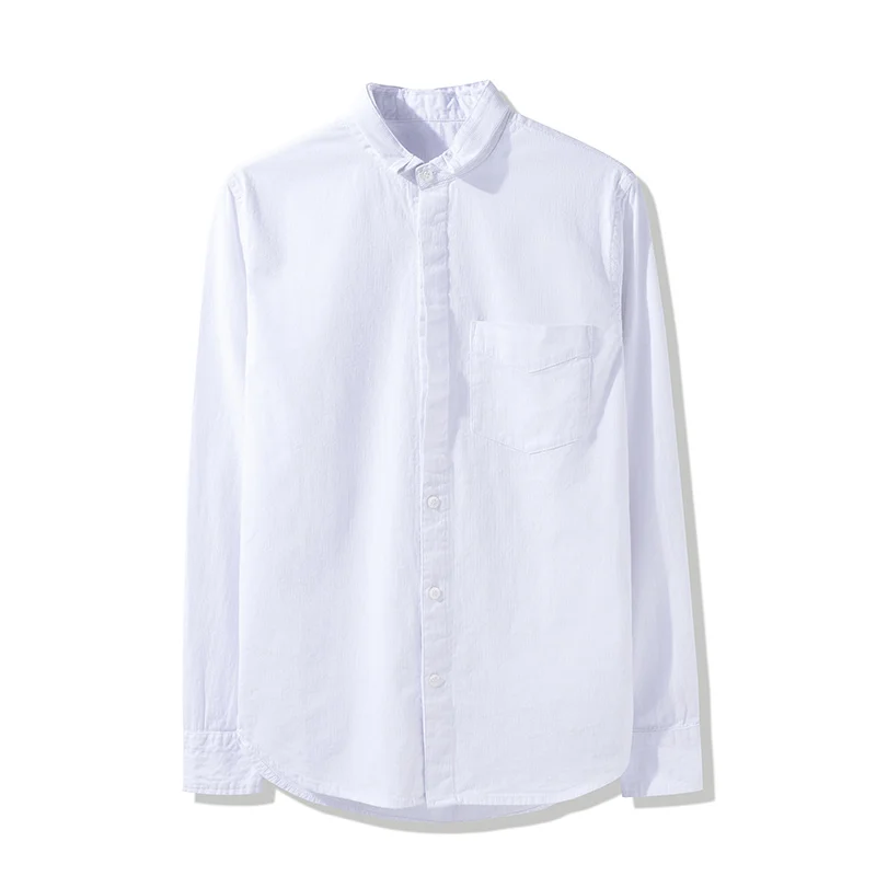 Markless полосатые мужские рубашки размера плюс M-3XL, приталенные деловые повседневные рубашки из хлопка, дышащие мужские рубашки CSA7538M - Цвет: white stripe