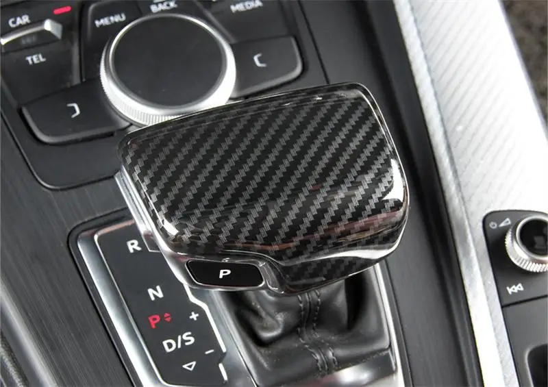 Автомобильный Стайлинг, рукоятка переключения передач, защитный рукав, Чехлы, наклейки для Audi A4 B9 A5 Q7, углеродное волокно, накладка, авто аксессуары