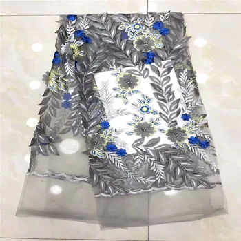 

African lace fabric 2018 high quality with beads pretty french net lace fabric for Nigerian woman party dresses LS73-61