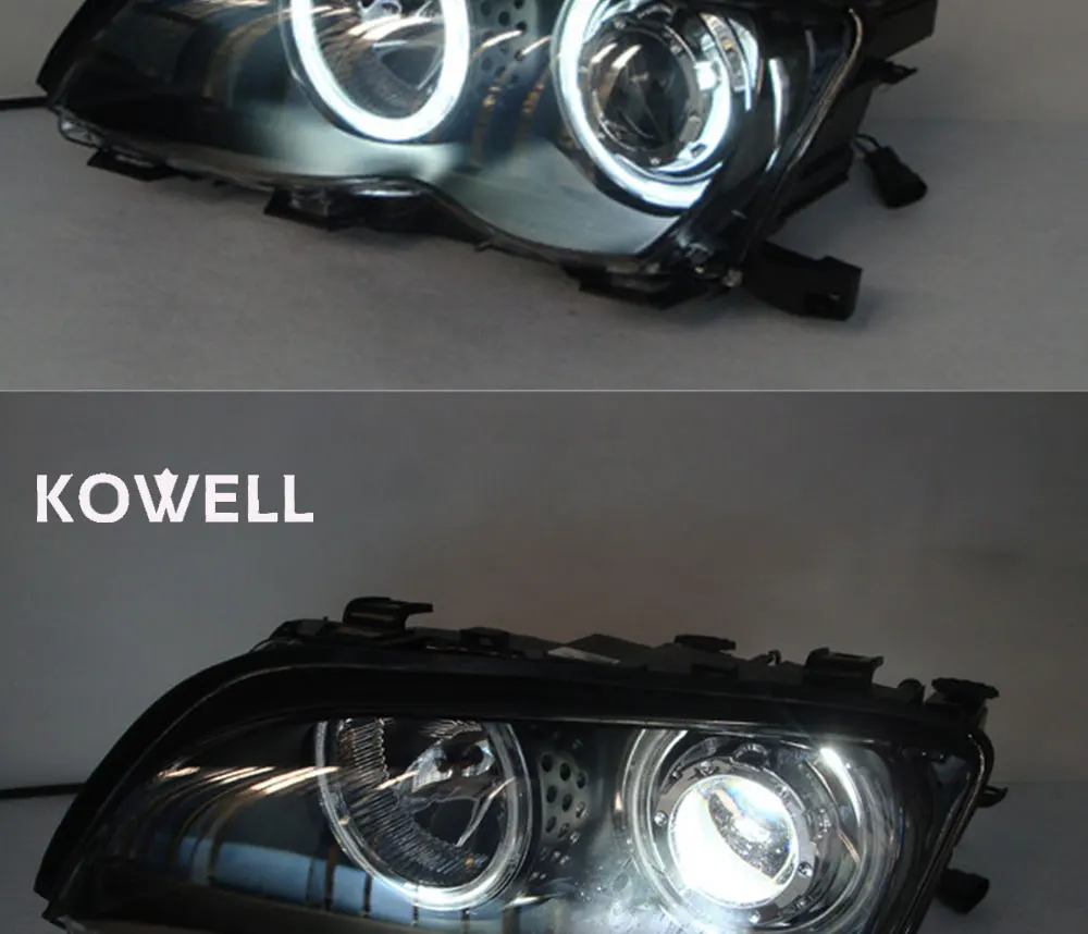 KOWELL автомобильный Стайлинг для BMW E46 фары 2001-2004 320 328 светодиодный DRL H7 HID Angel Eye ксеноновые фары автомобильные фары