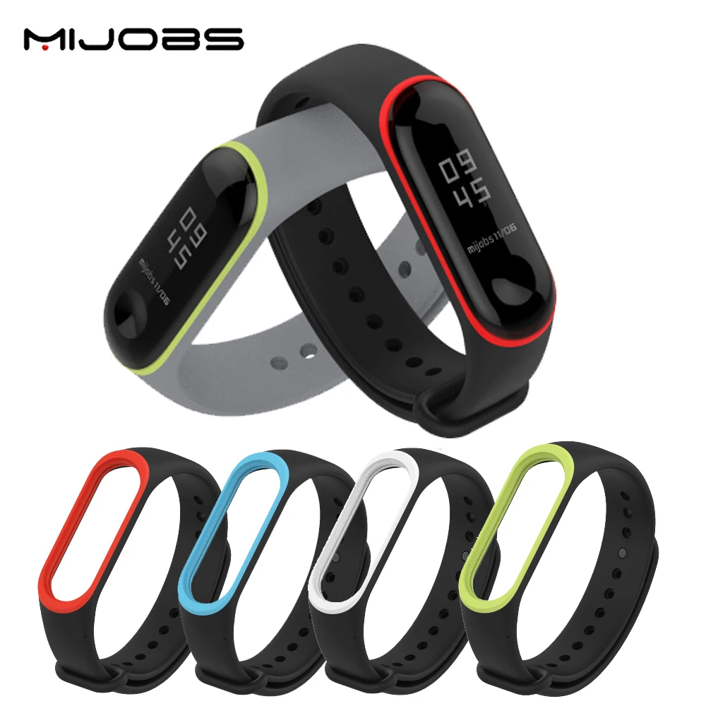 Ремешок силиконовый для Xiaomi Mi Band 4/3 сменный двухцветный браслет 3/4 аксессуары