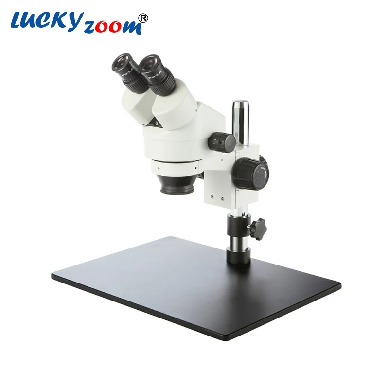 

Lucky Zoom Brand 7X-45X Heavy Metal Solid Stand Microscope Binocular Stereo Zoom Microscope PCB Phone Circuit Board Repair