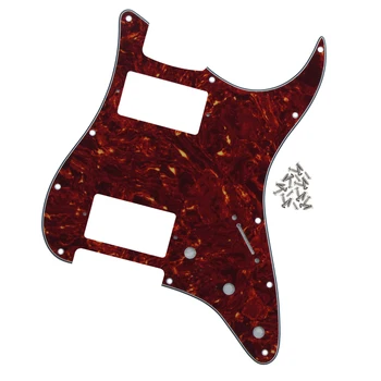 

Humbucker Humbucker Guitar Pickguard Scratch Plate HH Red Tortoise 4Ply for American Big Apple/Standard FD Strat Style Guitar