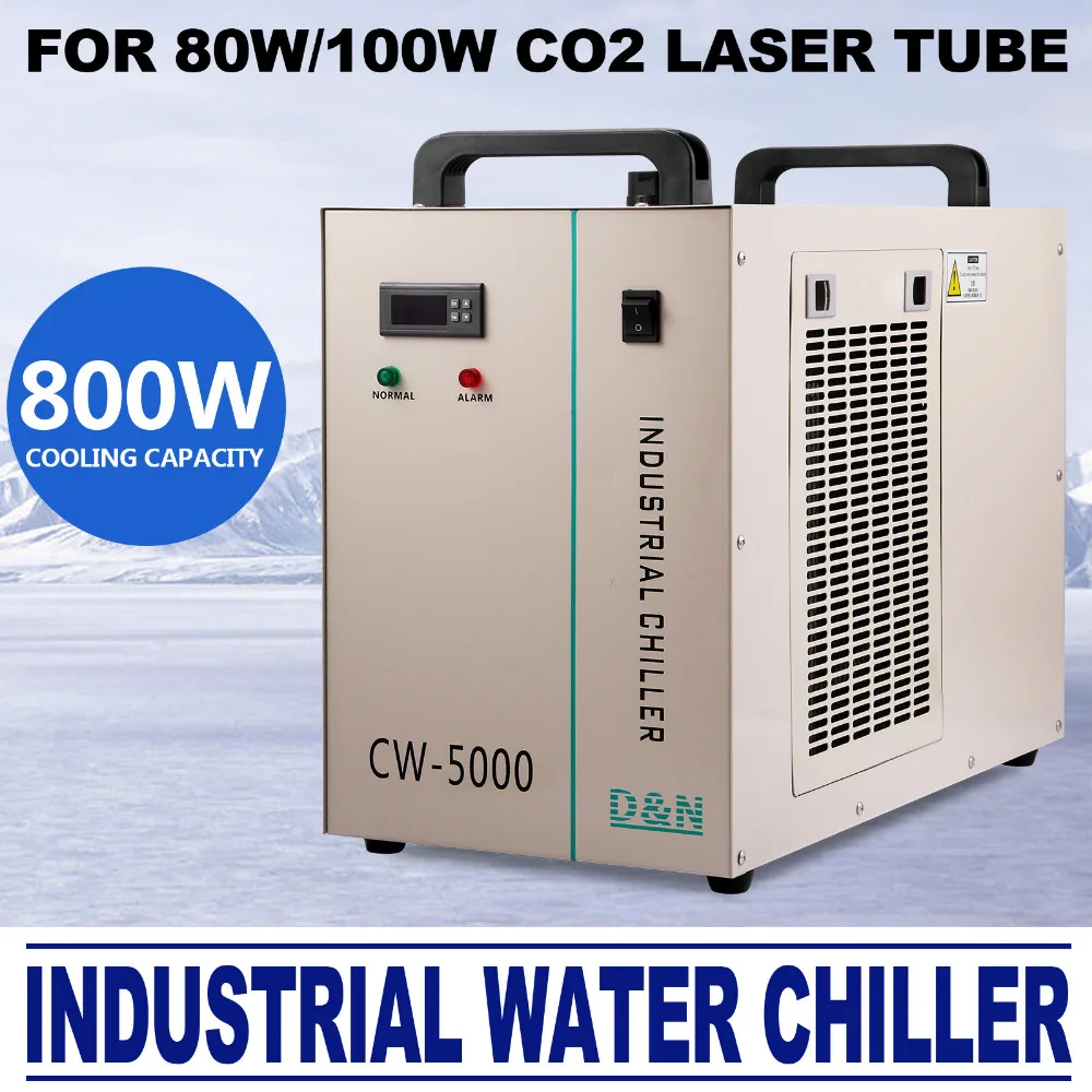 

CW-5000DG Industrial Water Chiller for 80/100W CO2 Laser Tube Cooler