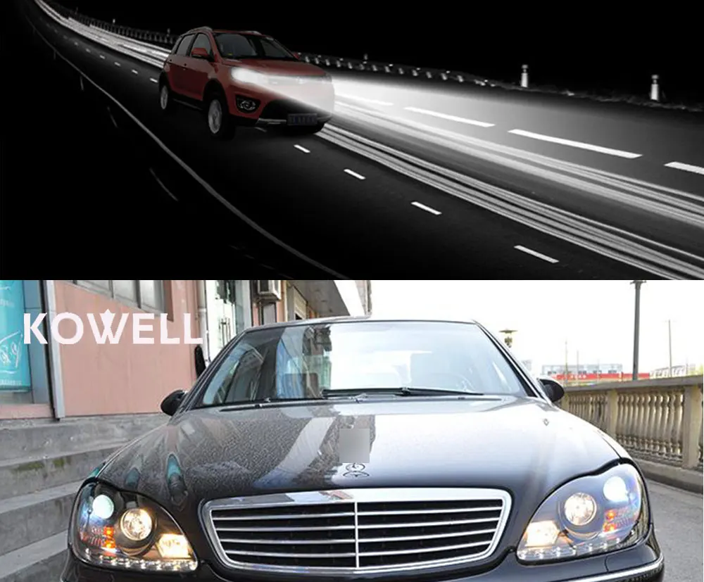 KOWELL автомобильный Стайлинг для Benz S-Class W220 S280 S320 S500 S600 S350 1999-2005 лет фары подходят 2002-2005 лет HID/Xenon модели