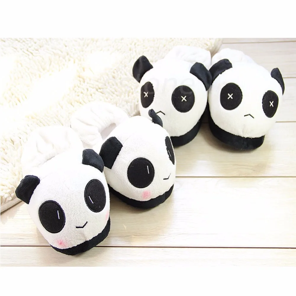 Thinkthendo 1 пара Лидер продаж женские панда зимние теплые мягкие плюшевые противоскользящие милые Крытый домашние тапочки для Для мужчин Для