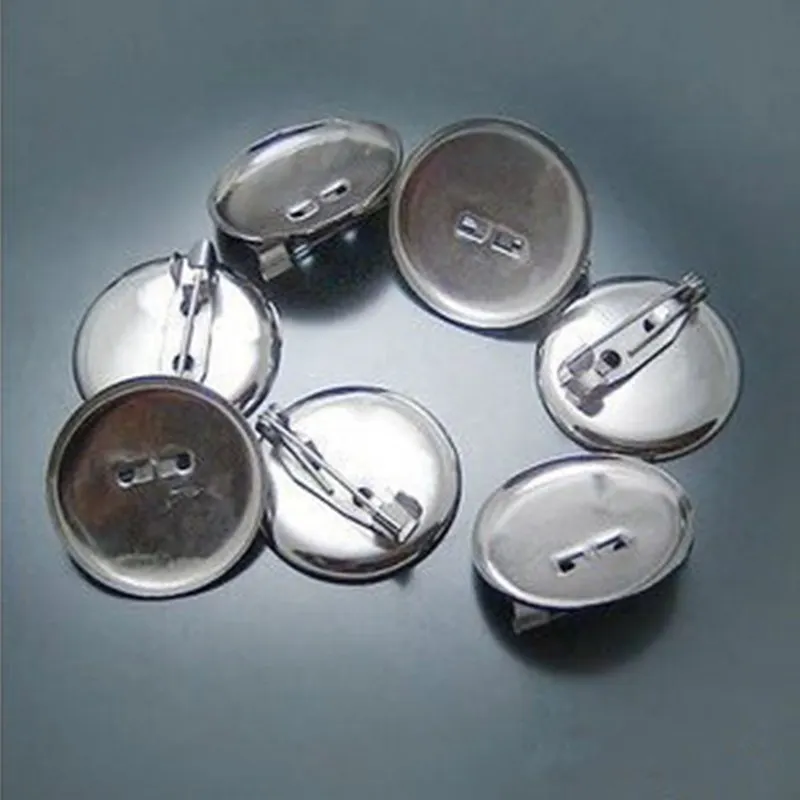

100pcs DIY brooch base,23mm Dual Brooch Back Base With Clip and Safety Pin use for brooch and hair jewelry, CPAM free 025011006