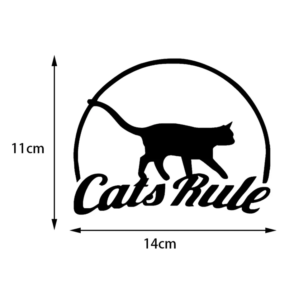 BlackSilverLaser 1411CM Pet CATS RULE Cat Fun Car Sticker Decal Waterproof Car Styling Motorcycle Accessorie (4)