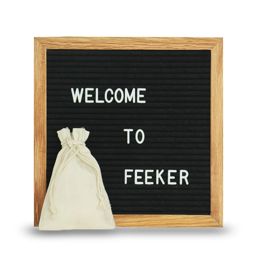 Felt Letter Board Black Felt 10x10 Inch Changeable Wooden Message Board Signin Party Favors
