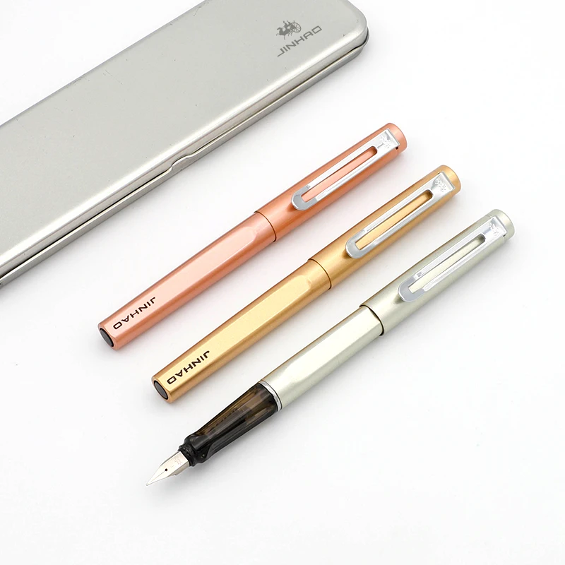 Jinhao 599 авторучка Роскошная металлическая перо Caneta Tinteiro простой стиль офисная