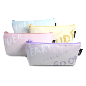 

Kawaii HELLO RAINBOW PU Pencil Case Cut Gradient Color Pen Bag Organizer School Supplies Korean Stationery Wholesale