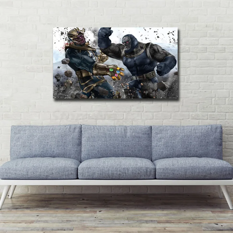 

Marvel Super Hero Thanos vs Darkseid HD Painting Living Room Wall Art Print On Canvas Decorative Picture Home Bedroom Decoration