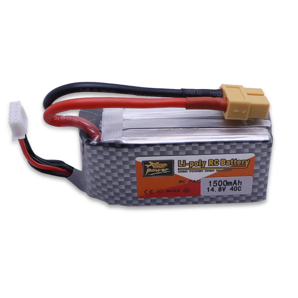 14,8 V 1500mAh 4S 40C Lipo батарея XT60/T вилка аккумуляторная батарея ZOP мощность для радиоуправляемого дрона для автомобиля, самолета