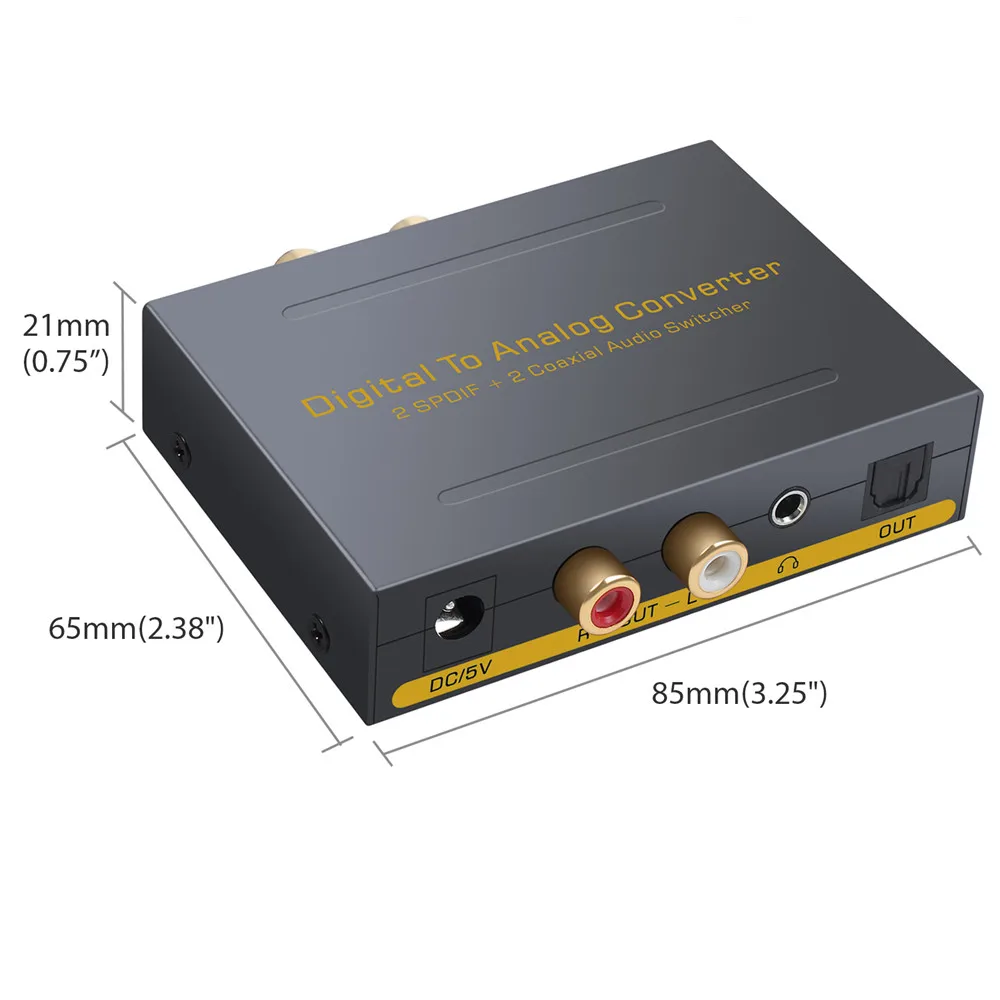 Цифровой преобразователь Proster DAC 2 оптических SPDIF Toslink коаксиальных до L/R RCA 3 5 мм