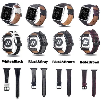 

Genuine Leather Strap for Apple Watch IWatch 38mm 42mm 40mm 44mm for Series 1 2 3 4 Band Metal Buckle Bracelet Watchband