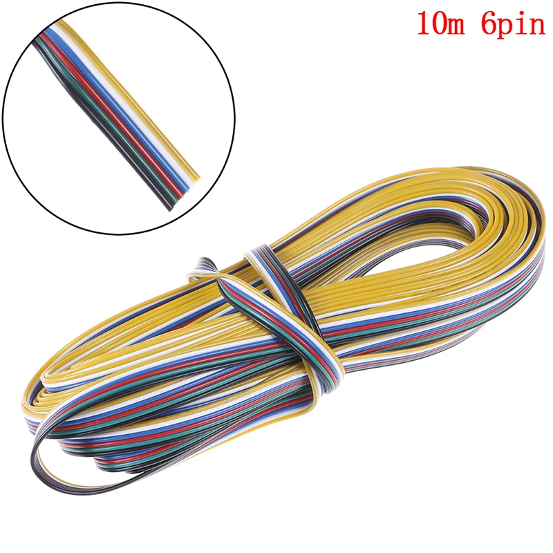 10M 6 pin Wire Cable Extension connector For RGB CCT LED Strip 22AWG