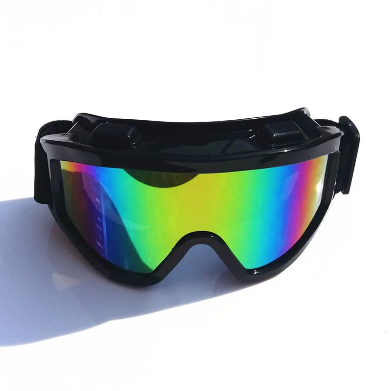 Лыжные очки УФ пылезащитный анти-шок защитные встроенные очки позволяют лыжным очкам - Цвет: Normal black color