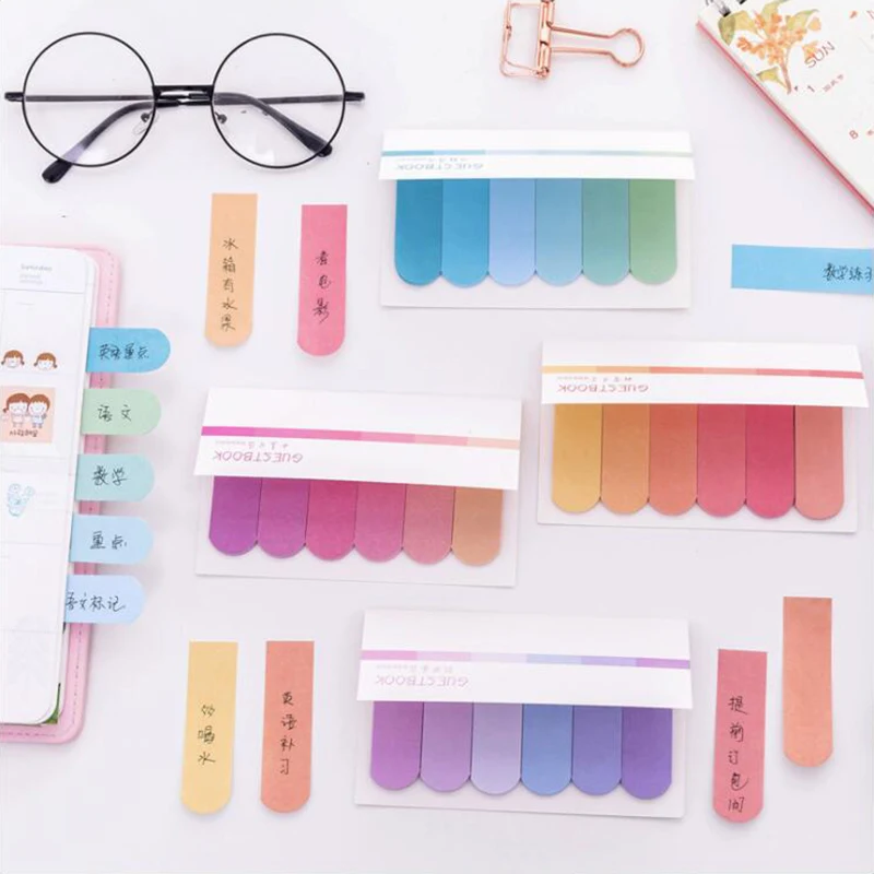 

Memo Pads Japanese Self-Adhesive Sticky Notes Colorful Notes Office Stationery and School Supplies 1PCS/120 Pages